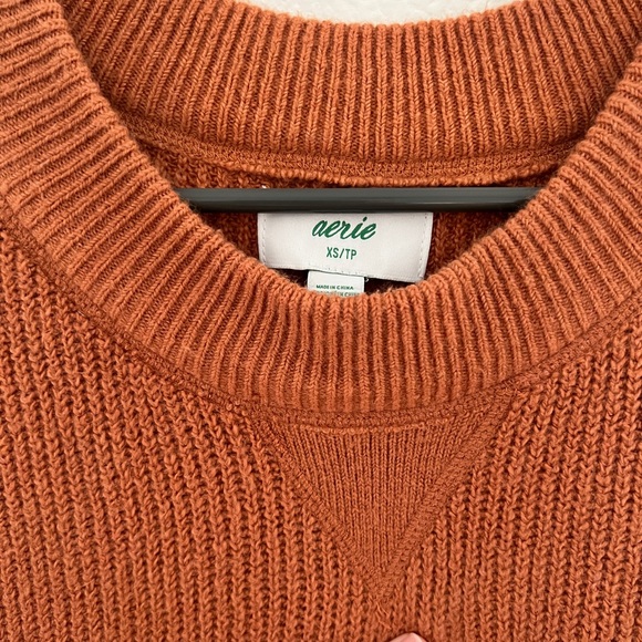 Aerie Oversized Rust Orange Crewneck Sweater - Picture 3 of 4
